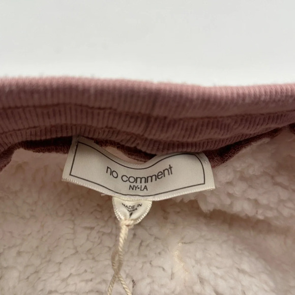 No Comment Fleece Joggers Womens Medium Blush Pink Sweatpants Outdoor Casual - Picture 7 of 8
